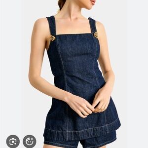Line and dot Caryl romper from Anthropologie